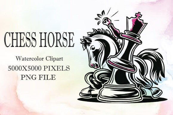 Chess Horse Watercolor Clipart 11