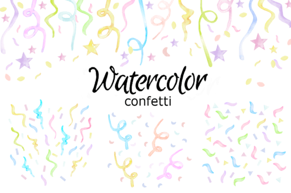 Confetti Watercolor Clipart Adds Playful Elegance to Any Project