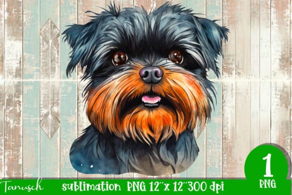 Cute Watercolor Affenpinscher Sublimatio: A Playful Display Font for Creative Projects