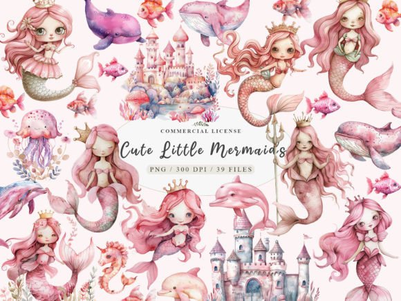 Little Mermaid Watercolor Font