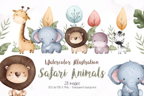 Safari Animals Watercolor Illustration: A Creative Asset That Brings the Wild to Design