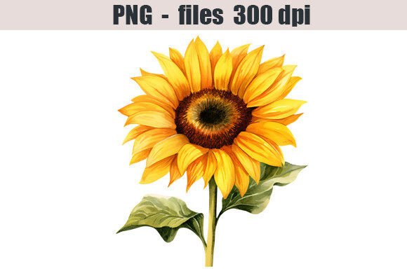 Sunflower Watercolor Clipart