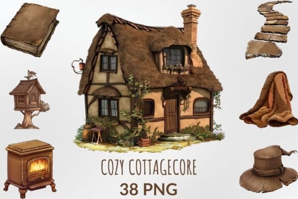 Watercolor Cozy Cottagecore Collection: A Versatile Design Tool