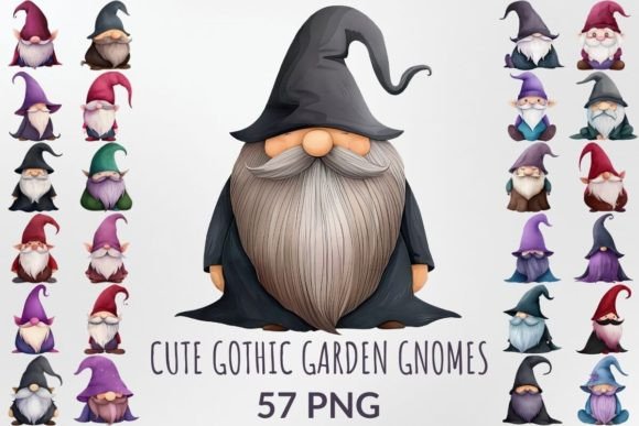 Watercolor Cute Gothic Garden Gnomes: A Whimsical Typeface for Bold Branding