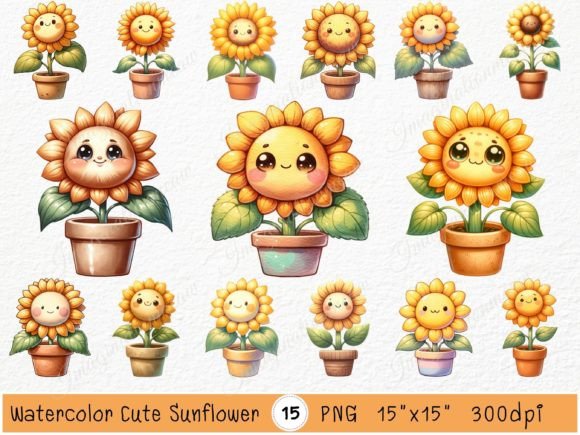 Watercolor Cute Sunflower Sublimation: A Playful Typeface for Warm, Handcrafted Projects