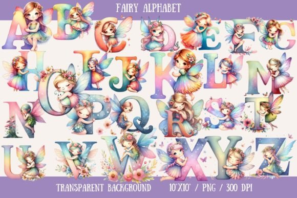 Watercolor Fairy Alphabet: A Whimsical Typeface for Creative Projects