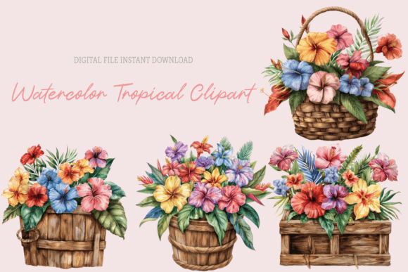 Watercolor Flower Basket Floral Basket Review