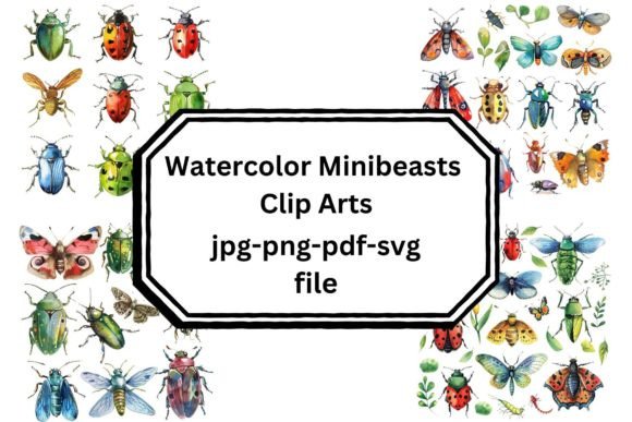 Watercolor Minibeasts Clip Arts: A Designer’s Creative Asset