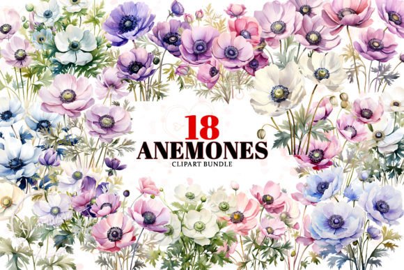 Watercolor Pastel Anemone Sublimation