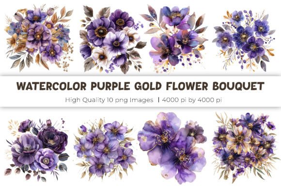 Watercolor Purple Gold Flower Bouquet: A Designer's Guide