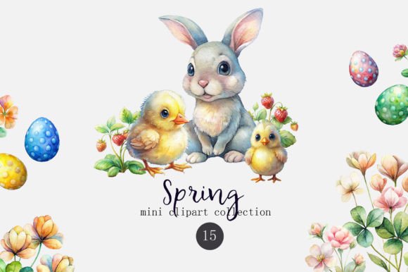 Watercolor Spring Set Clipart