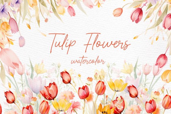 Watercolor Tulips Clipart for Creative Design
