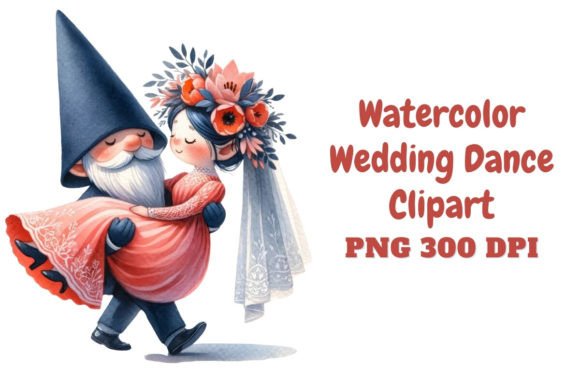Watercolor Wedding Dance Clipart for Romantic Designs