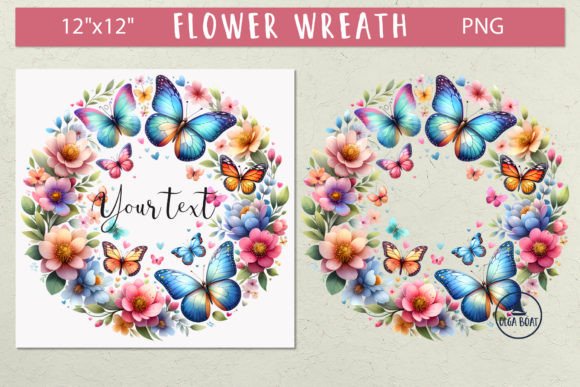 Watercolor Wildflower Wreath Clipart