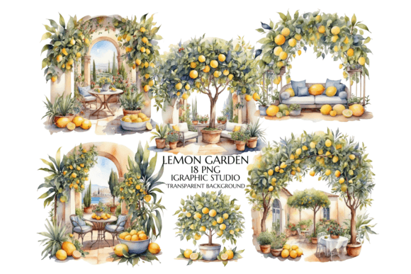 Watercolour Italian Lemon Garden Design Guide